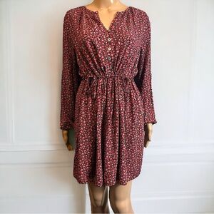 LOFT Floral Side Tie Swing Dress